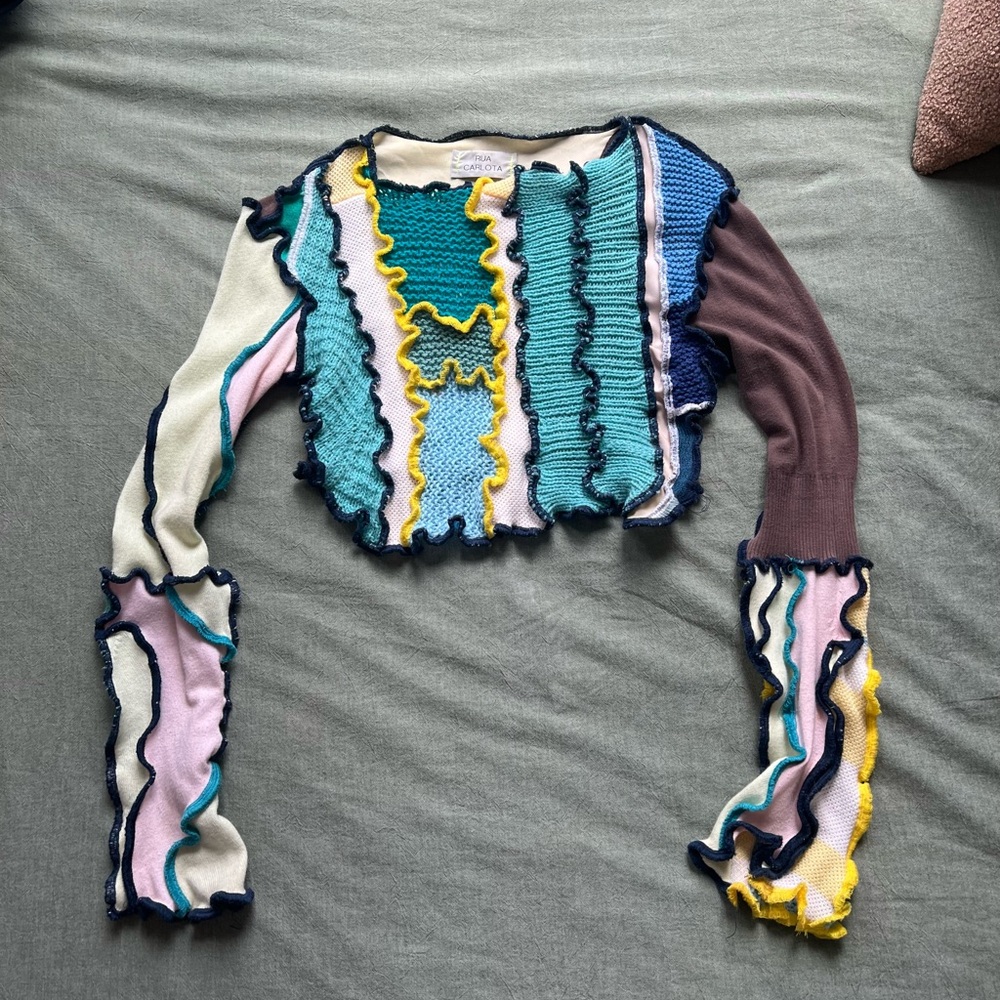 Colorful Patchwork Long Sleeve Top - Picture 2 of 5